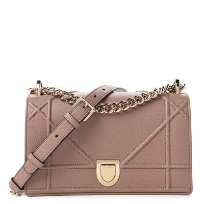 Christian Dior Grained Calfskin Small Diorama Flap Bag Taupe 1 of 11