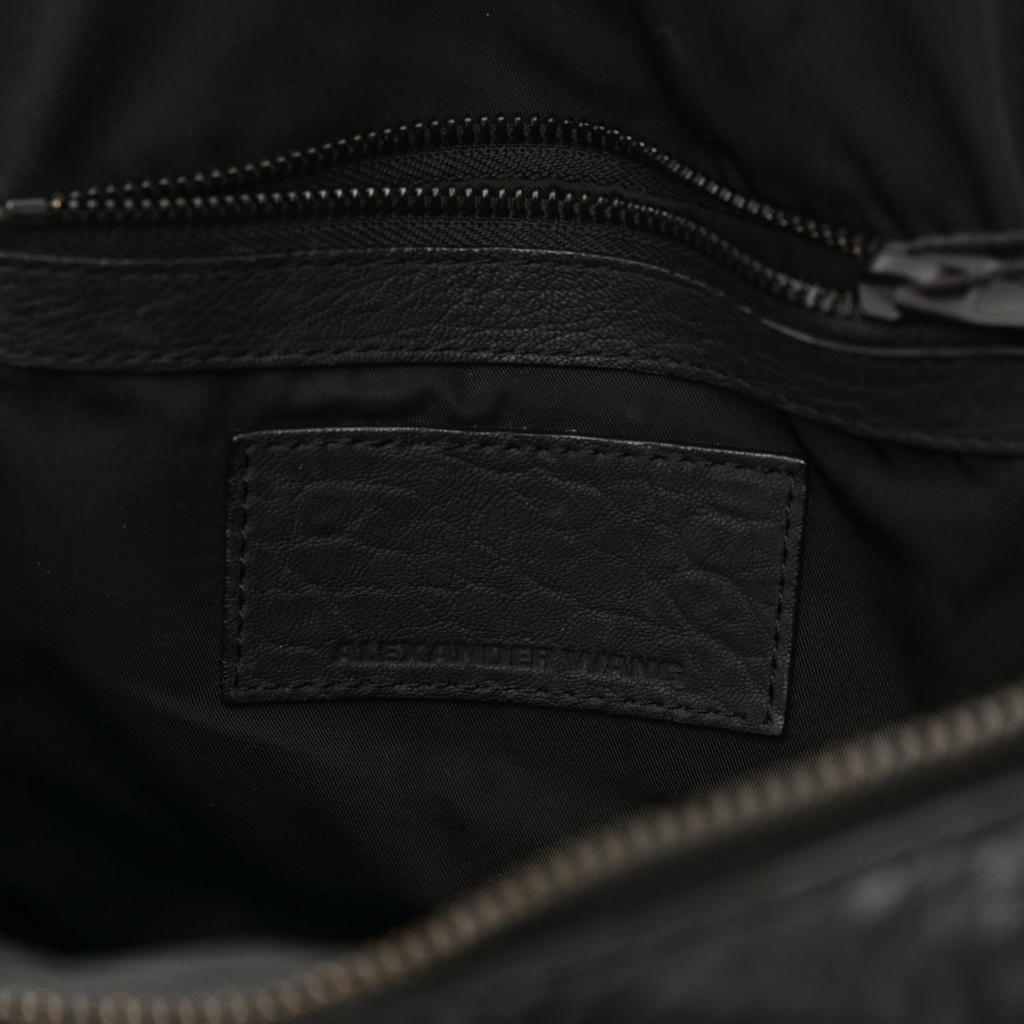Pebbled Lambskin Rocco Matte Black Iridescent Hardware