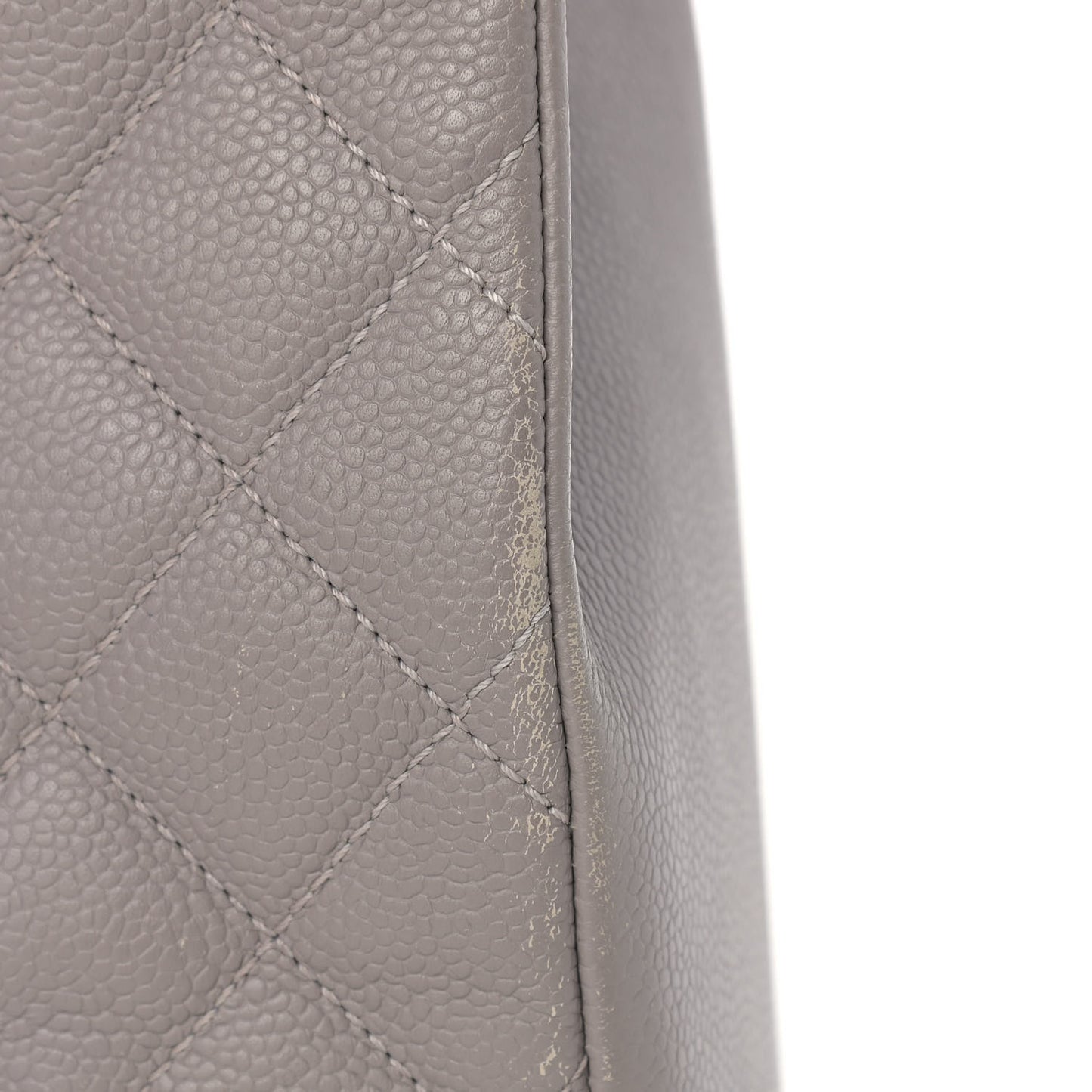 Caviar Quilted Grand Shopping Tote GST Light Grey