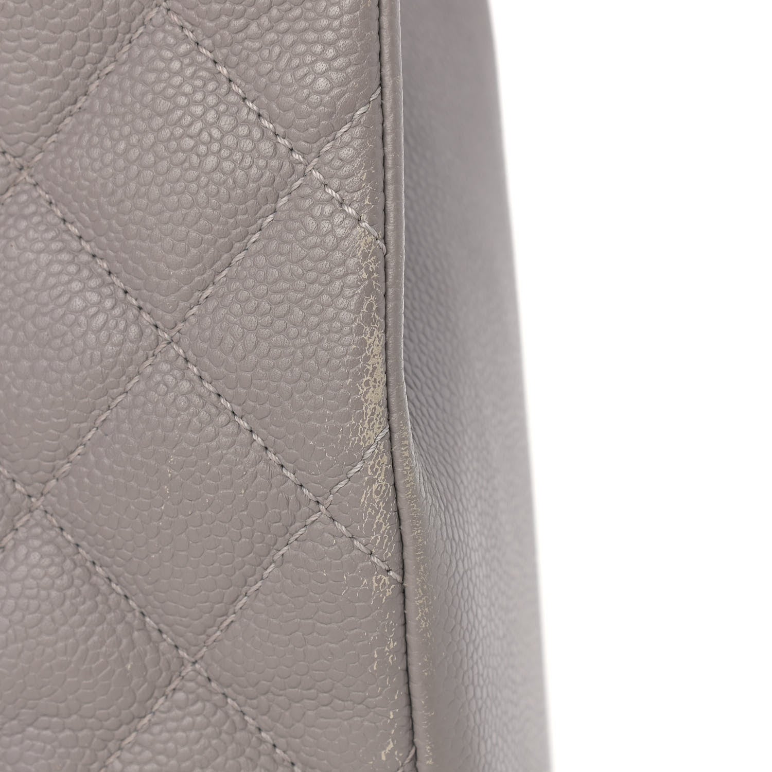 Chanel Caviar Quilted Grand Shopping Tote GST Light Grey 14 of 20