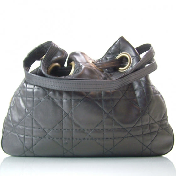Christian Dior Leather Medium Cannage Tote Black 1 of 12
