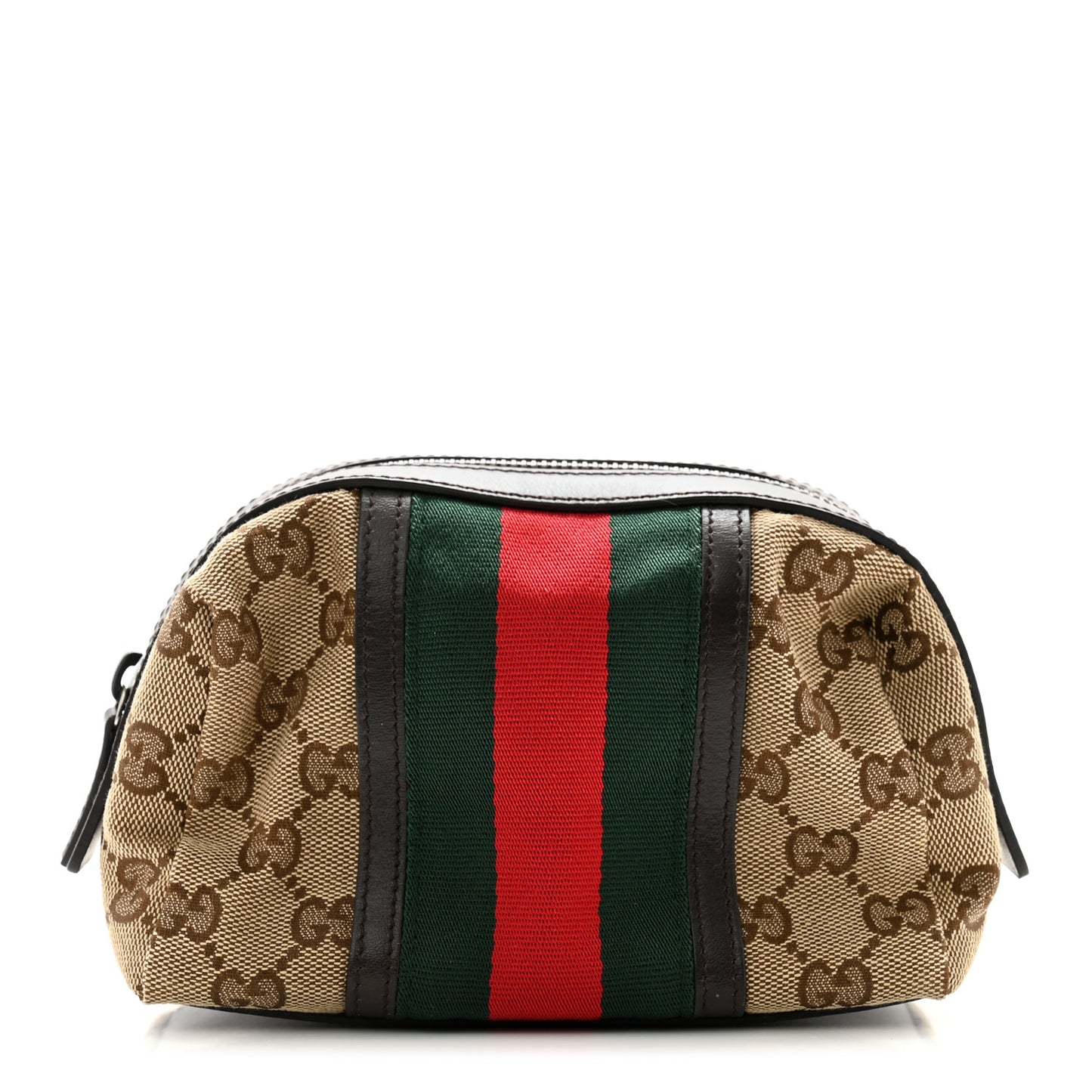 Monogram Web Small Cosmetic Case Dark Brown