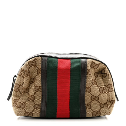 Gucci Monogram Web Small Cosmetic Case Dark Brown 1 of 9