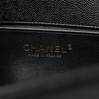 Chanel Caviar Chevron Quilted Medium Boy Flap Black 6 of 10