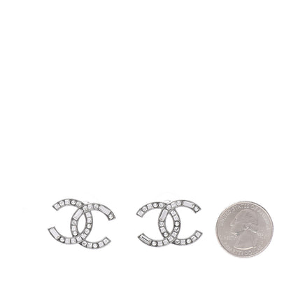 Chanel Baguette Crystal Pearl CC Bright Young Things Earrings Ruthenium 2 of 5
