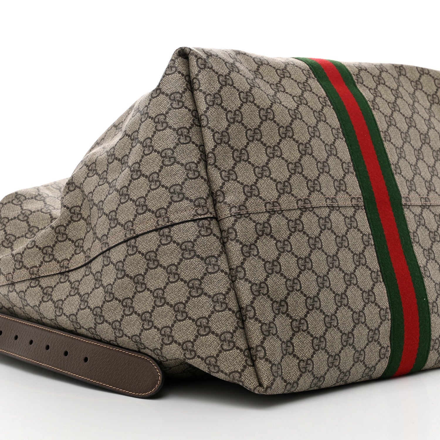 Gucci Tender GG Supreme Monogram Textured Dollar Calfskin Web Medium Jackie 1961 Crossbody Bag Beige Ebony New Acero 9 of 10