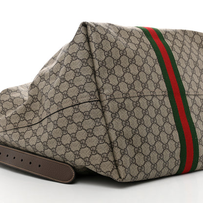 Gucci Tender GG Supreme Monogram Textured Dollar Calfskin Web Medium Jackie 1961 Crossbody Bag Beige Ebony New Acero 9 of 10