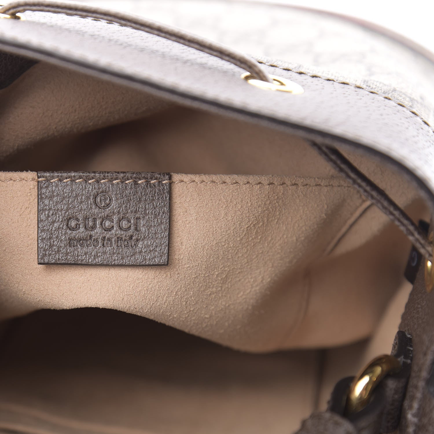 Gucci GG Supreme Monogram Web Small Ophidia Bucket Bag Brown 6 of 10
