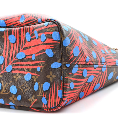 Louis Vuitton Monogram Jungle Dots Neo Neverfull MM Coquelicot Denim 10 of 11