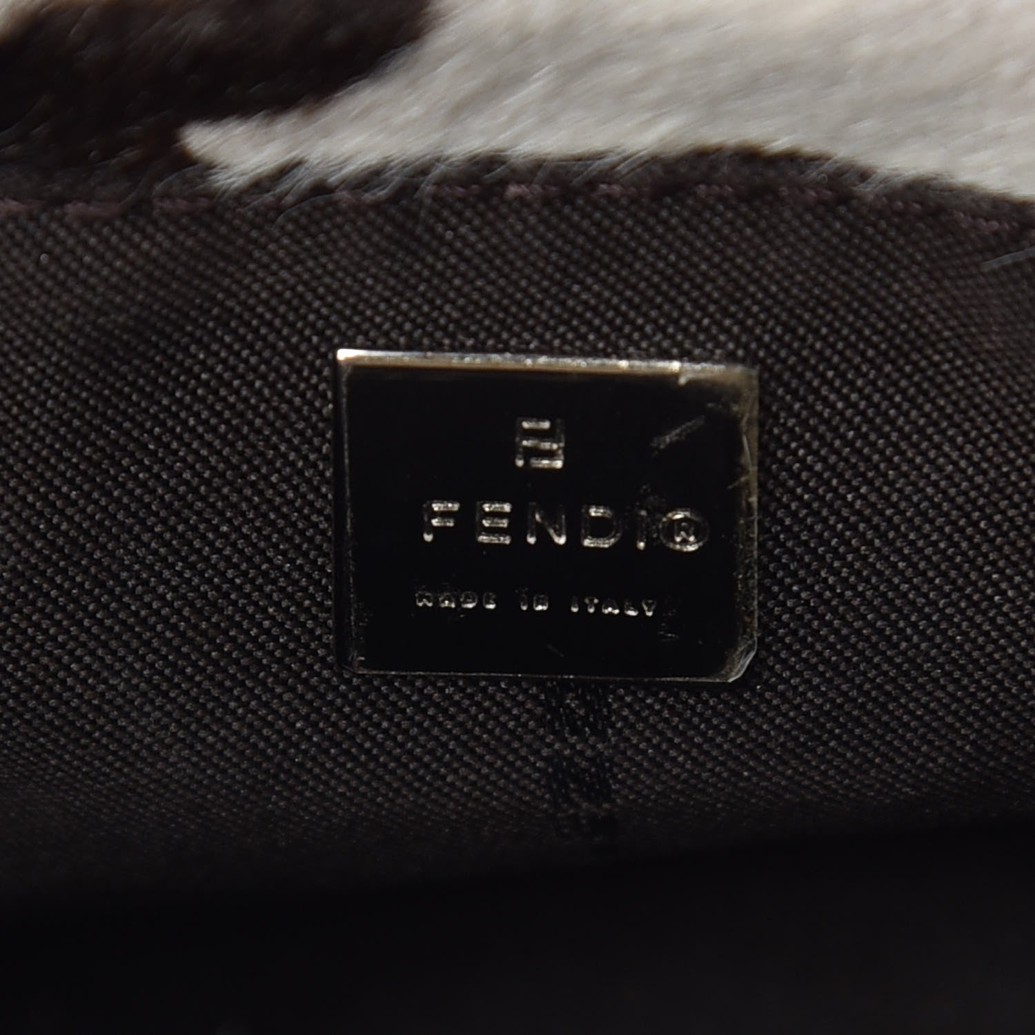 Fendi Calf Hair Leopard Print Croissant White Brown 9 of 10