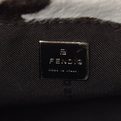 Fendi Calf Hair Leopard Print Croissant White Brown 9 of 10