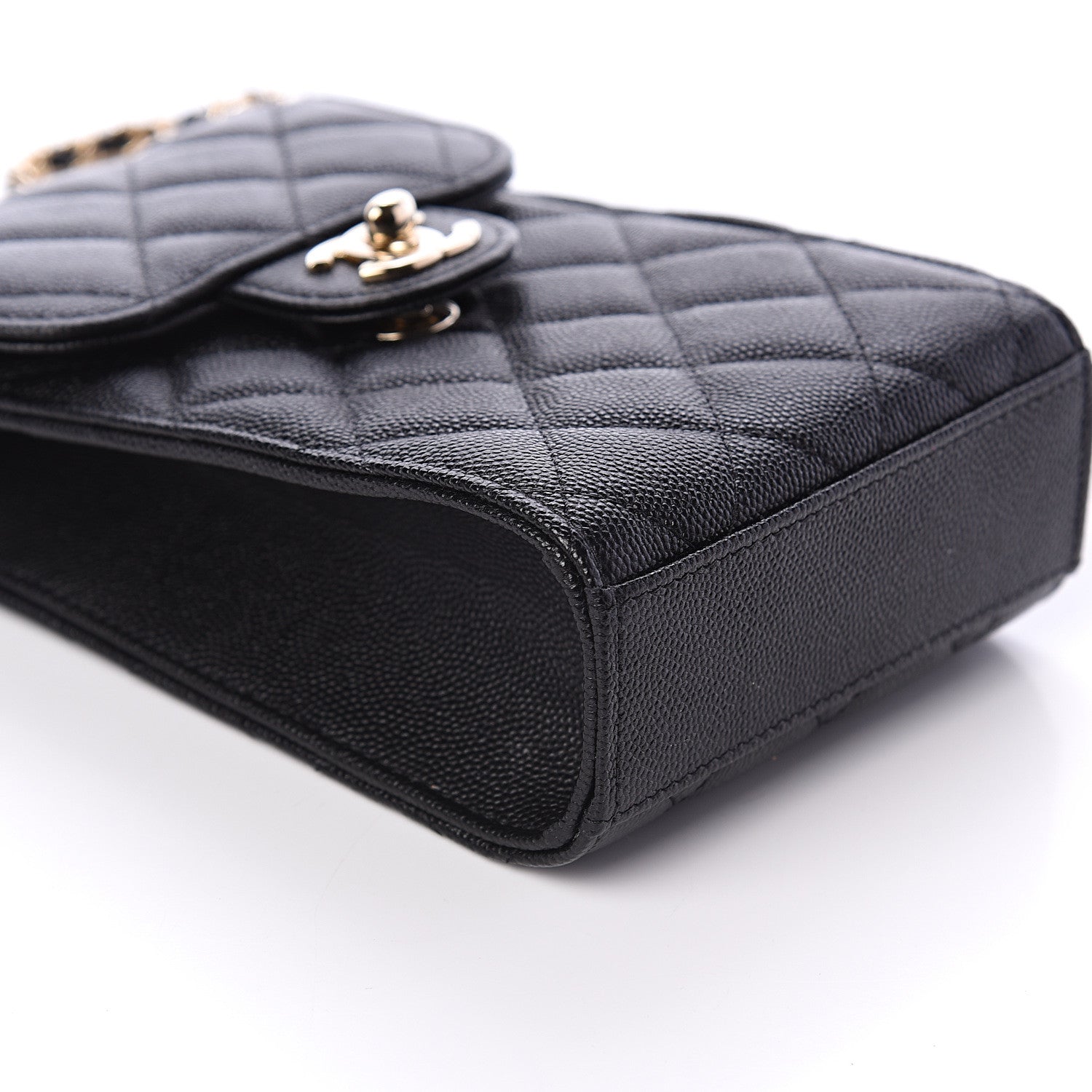Chanel Caviar Quilted Phone Chain Clutch Black 8 of 10