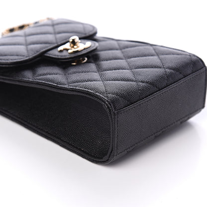 Chanel Caviar Quilted Phone Chain Clutch Black 8 of 10