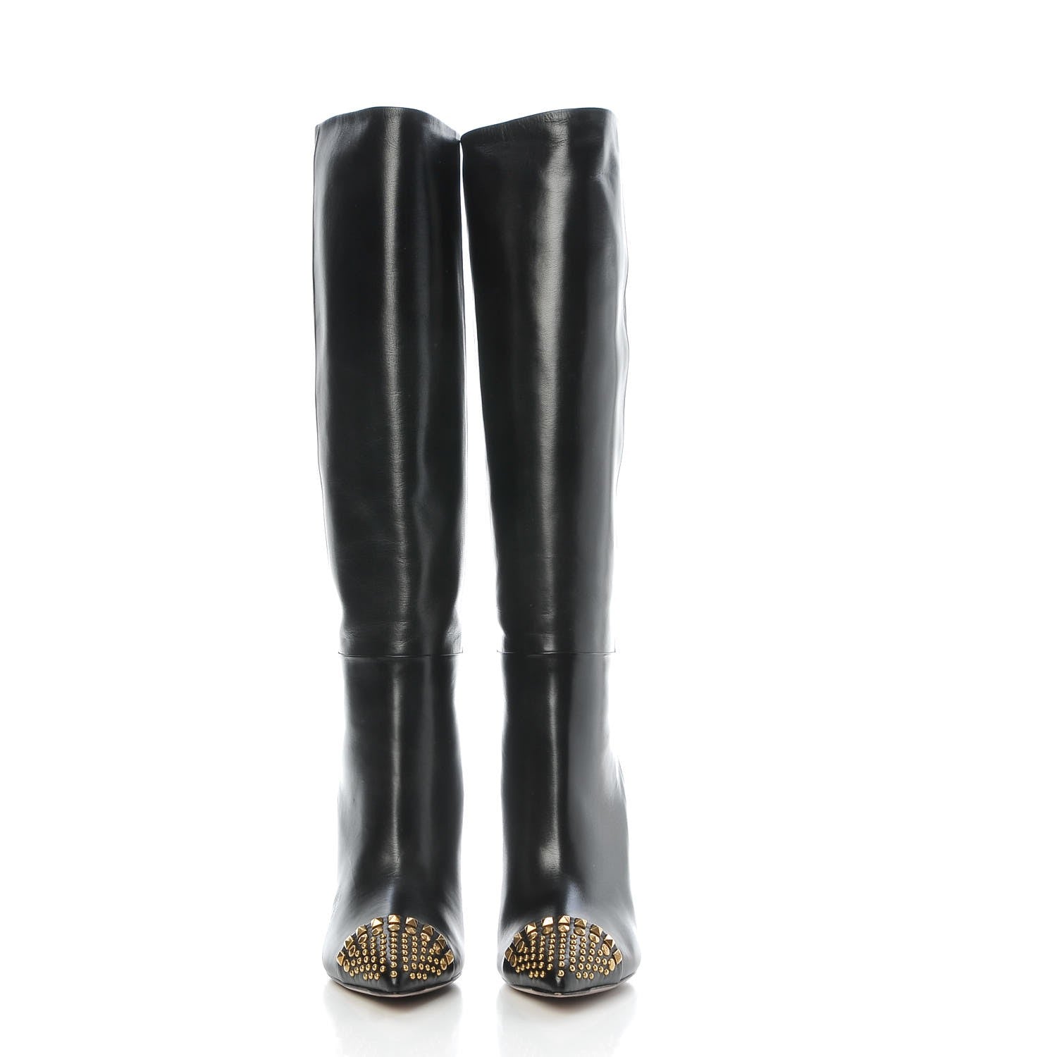 Gucci Malaga Kid Studded Toe Coline Boots 38 Black 2 of 8