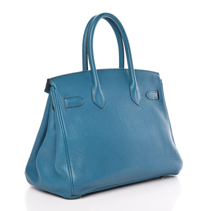 Hermes Taurillon Clemence Birkin 30 Bleu Izmir 2 of 11