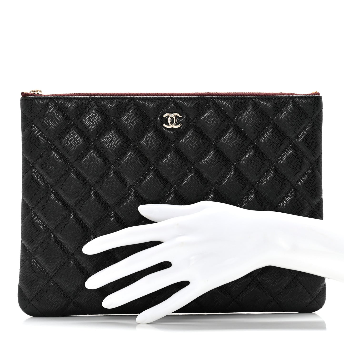 Caviar Quilted Medium Cosmetic Case Black