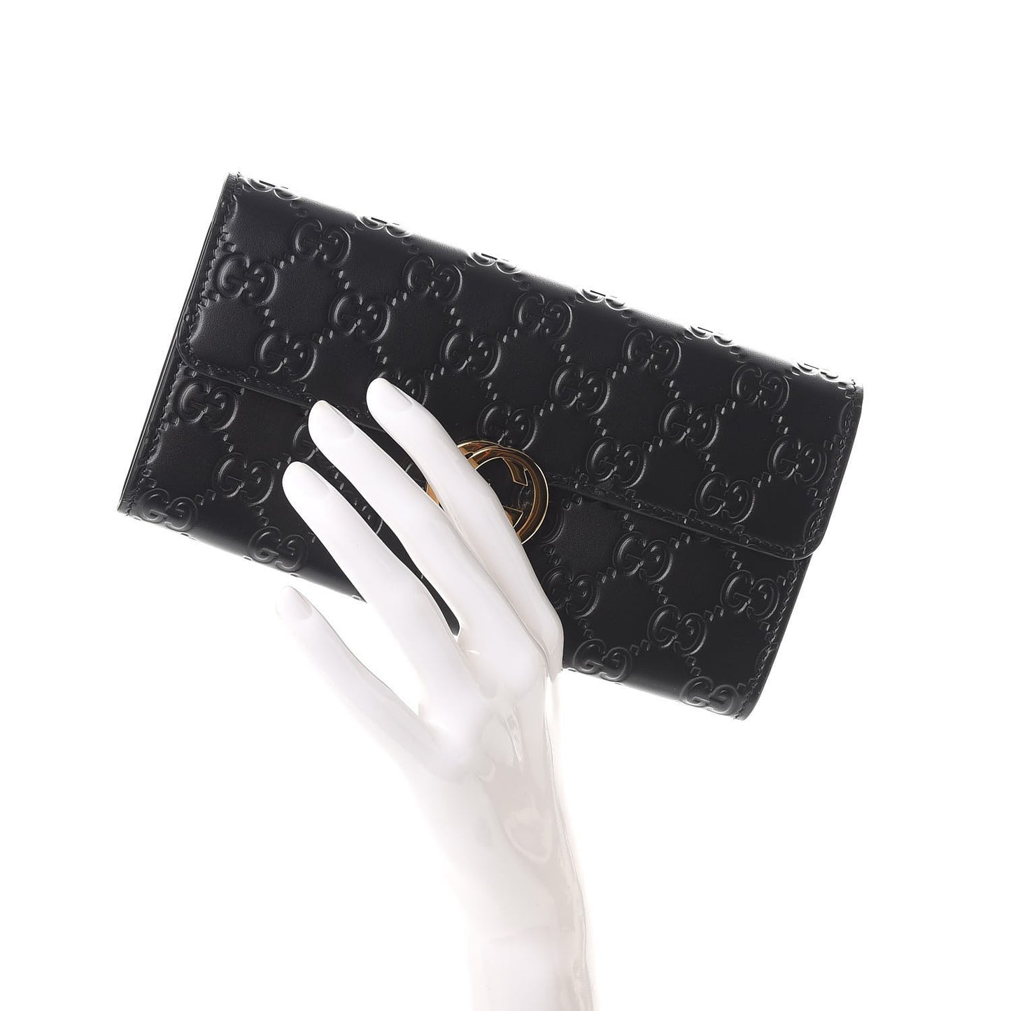 Guccissima Signature Icon Continental Wallet Black