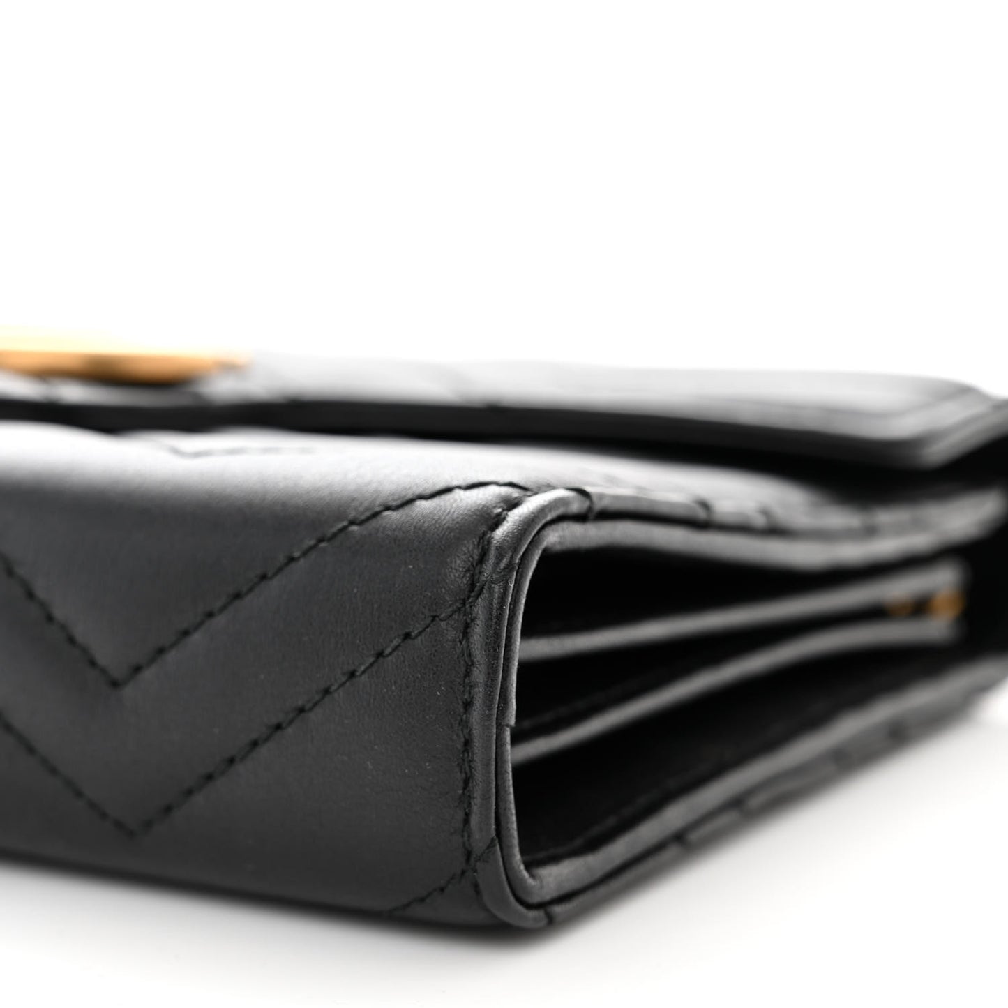 Calfskin Matelasse GG Marmont Chain Wallet Black