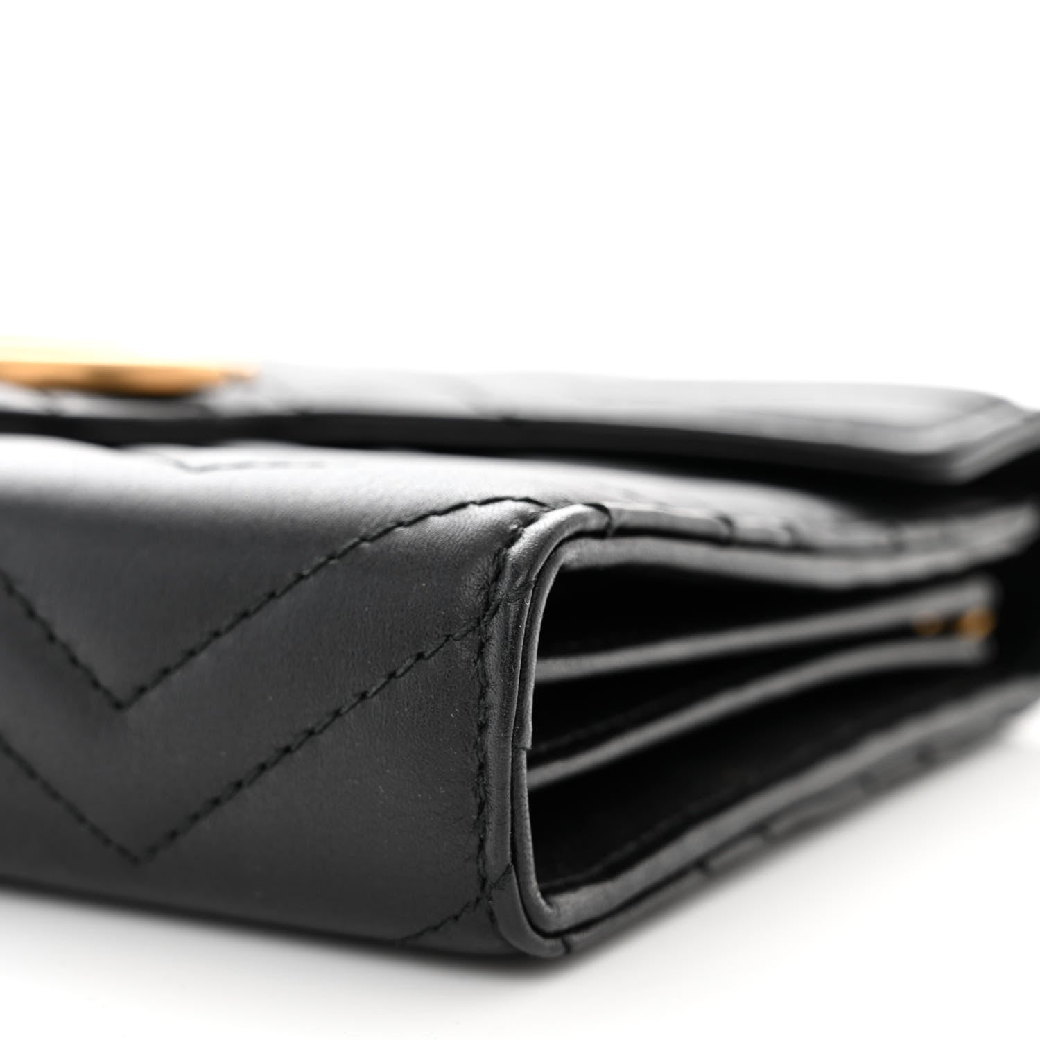 Gucci Calfskin Matelasse GG Marmont Chain Wallet Black 11 of 12