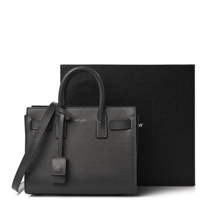 Saint Laurent Grained Calfskin Nano Sac de Jour Fog 10 of 10