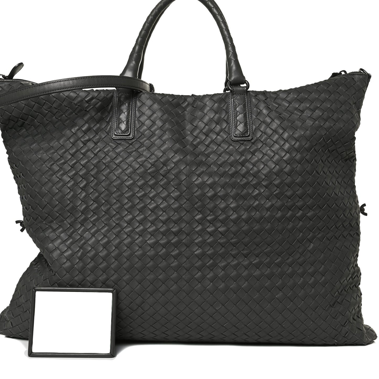 Nappa Intrecciato Maxi Convertible Tote Grey