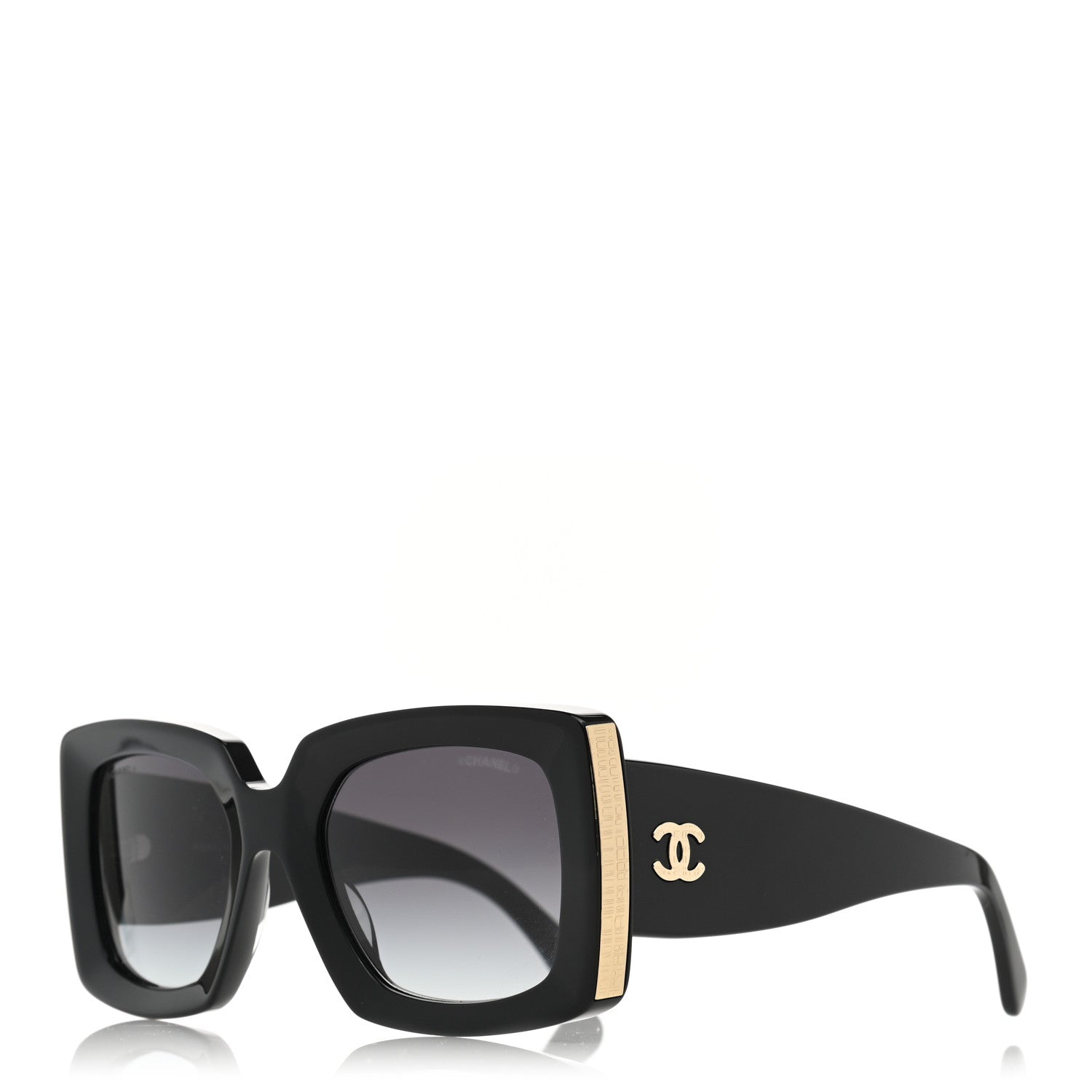 Chanel Acetate Rectangle Sunglasses 5435 Black 1 of 7