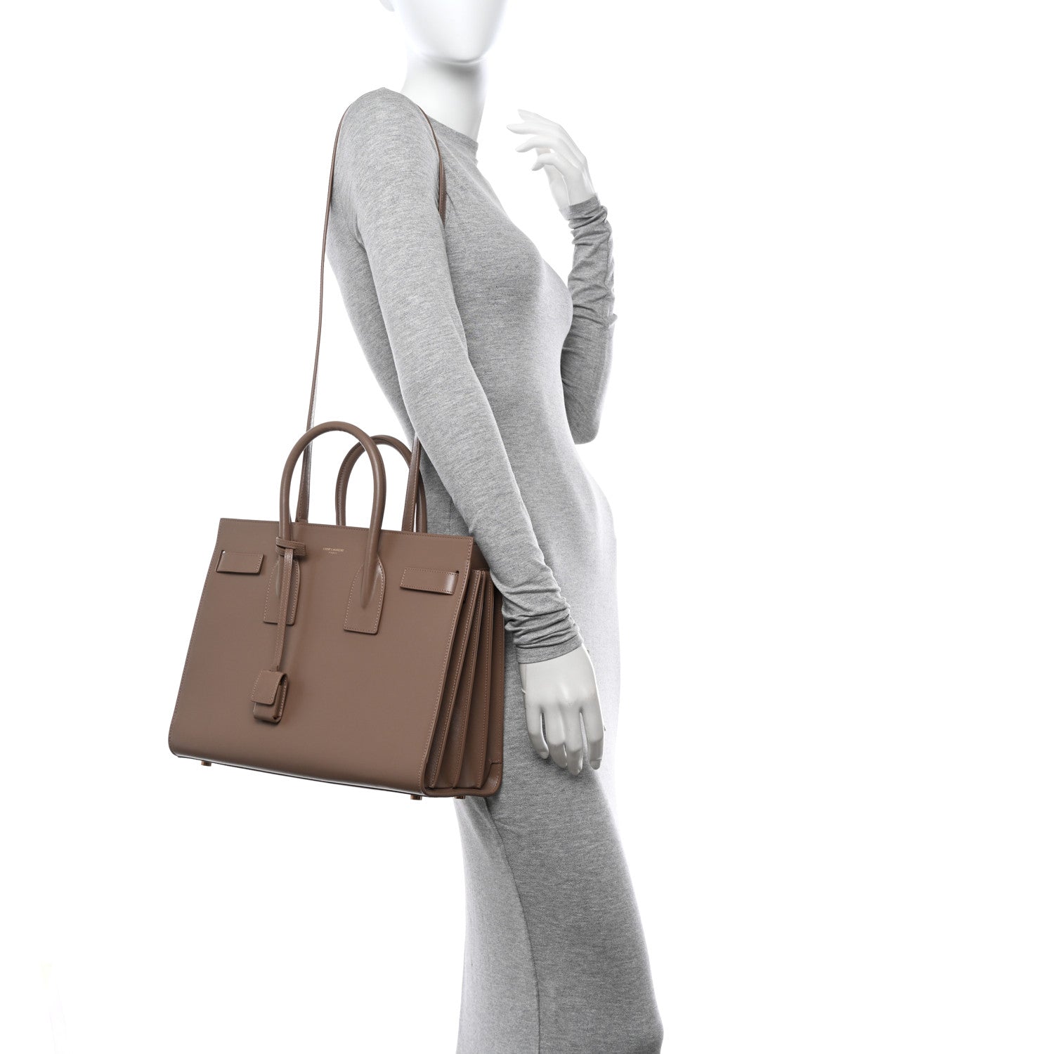 Saint Laurent Smooth Calfskin Small Classic Sac De Jour Dark Cappuccino 2 of 9