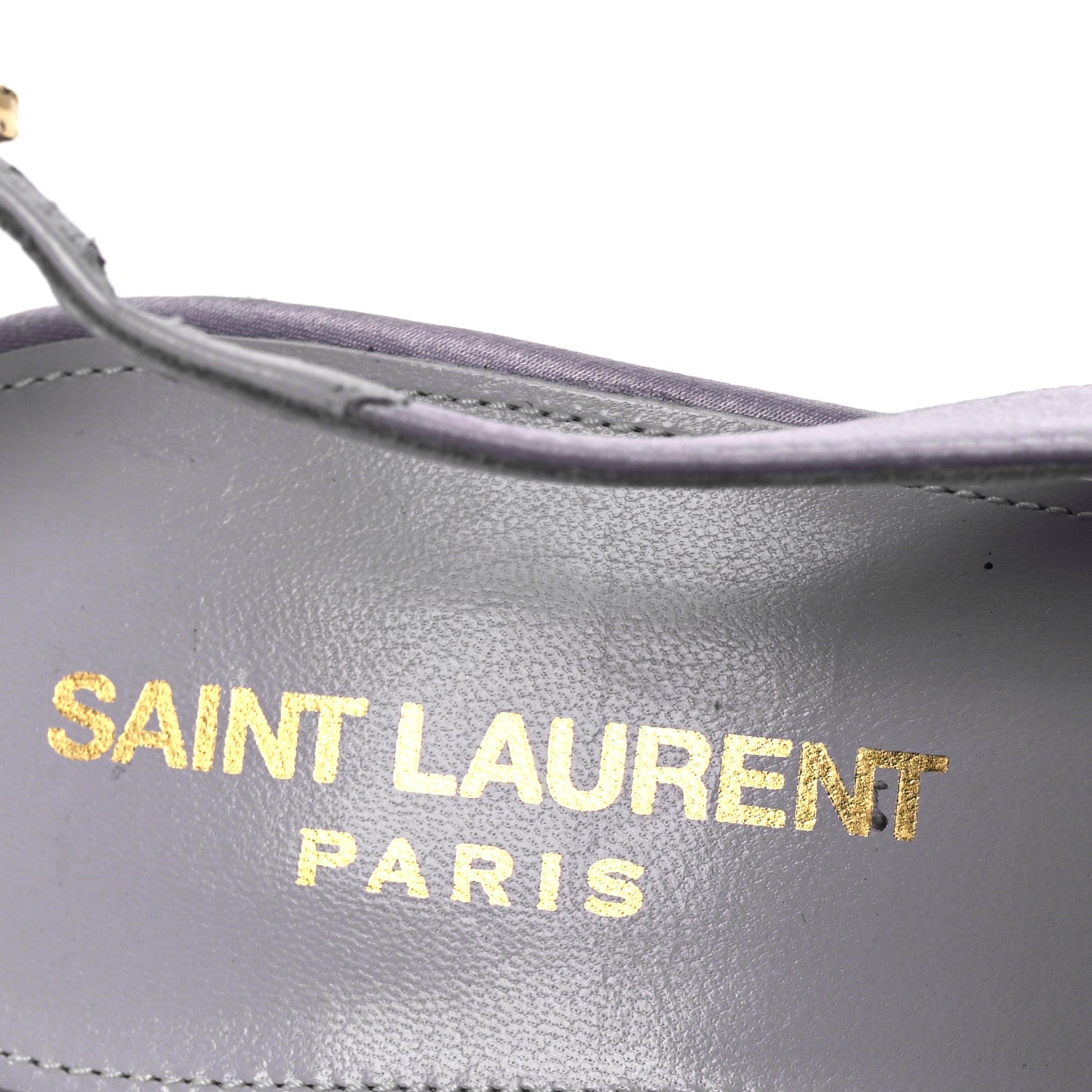 Saint Laurent Crepe Satin Mae Feathered Sandals Slight 38 Poly Grey 9 of 14