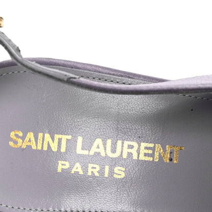 Saint Laurent Crepe Satin Mae Feathered Sandals Slight 38 Poly Grey 9 of 14