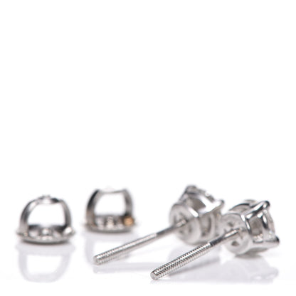 Tiffany Platinum Diamond 1ctw Round Solitaire Earrings 3 of 6