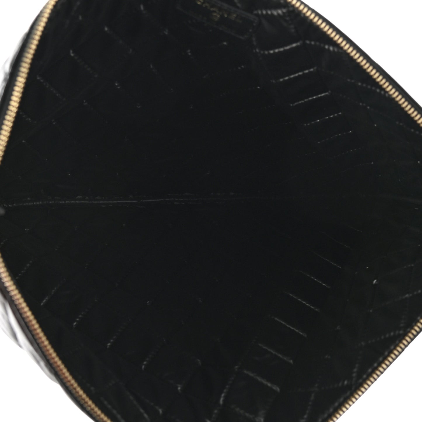 Lambskin Bi Quilted Large Cosmetic Case Black