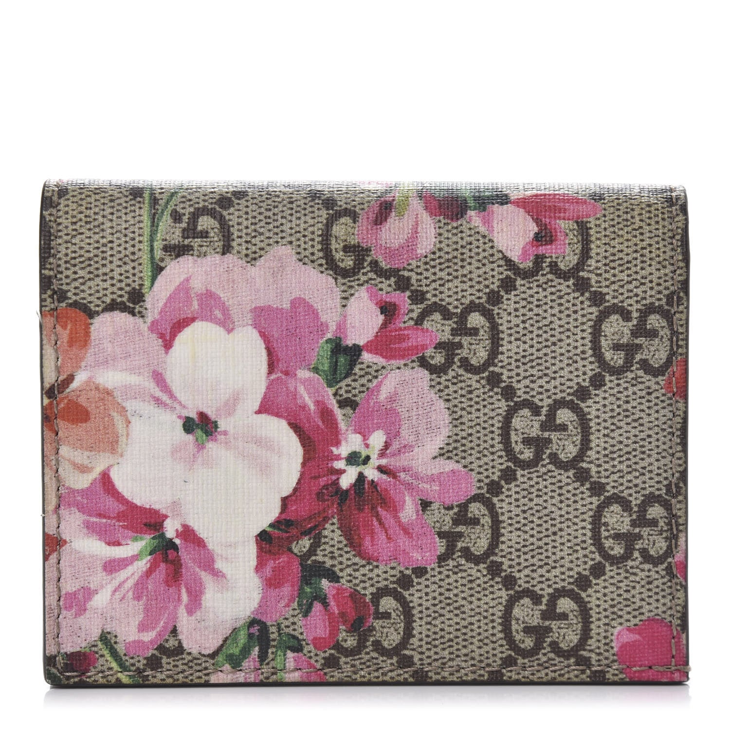 Gucci GG Supreme Monogram Blooms Card Case Beige Multicolor Dry Rose 1 of 10
