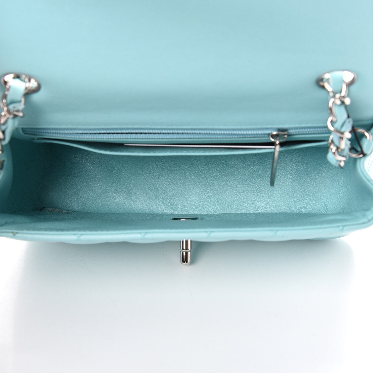 Chanel Lambskin Quilted Mini Rectangular Flap Light Blue 4 of 10