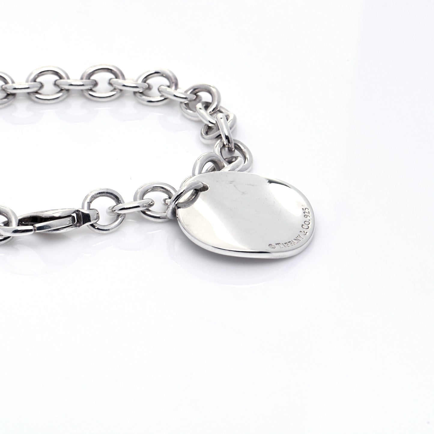 Sterling Silver Notes Round Tag Charm Bracelet