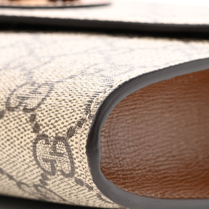 Gucci GG Supreme Monogram Azalea Calfskin Web Small Horsebit 1955 Crossbody Bag Beige Ebony Brown Sugar 9 of 9
