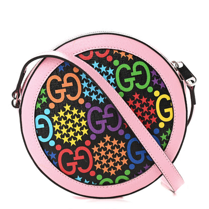 Gucci GG Supreme Monogram Psychedelic Round Shoulder Bag Black Multicolor Sugar Pink 1 of 10
