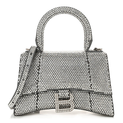 Balenciaga Strass Suede Hourglass Top Handle Bag XS Smoke Grey Crystal Smoke Grey Crystal 1 of 11
