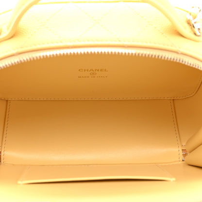 Chanel Caviar Quilted Top Handle Vanity Case Yellow 5 of 10