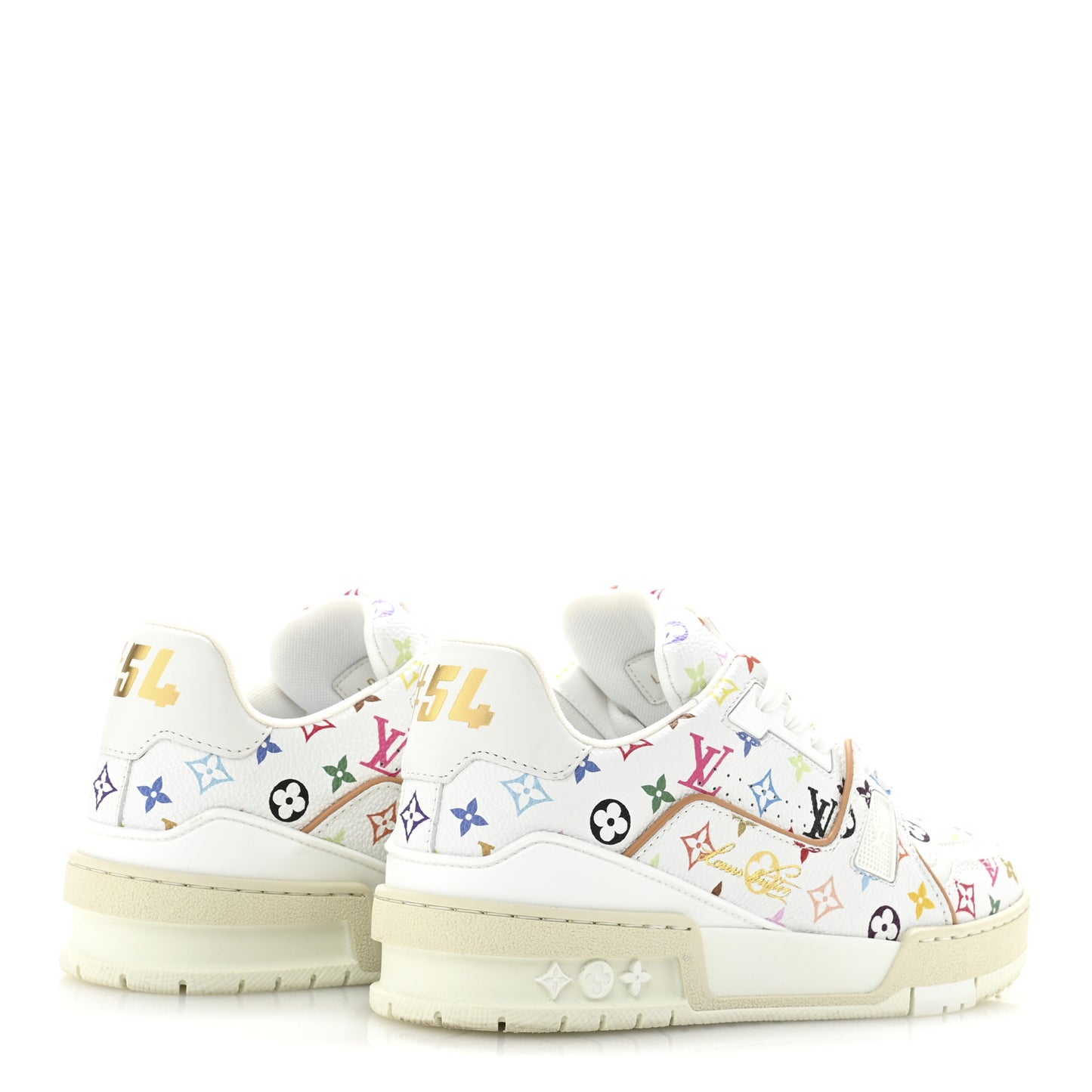 LV X TM Calfskin Monogram Multicolor Womens LV Trainer Sneakers 36 White