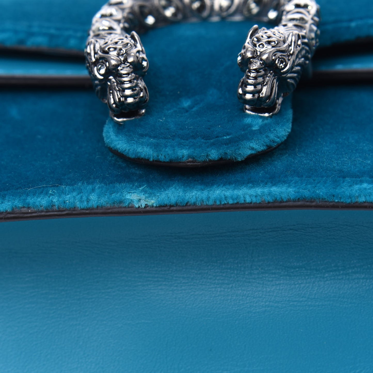 Velvet Super Mini Dionysus Shoulder Bag Pavone Cyan