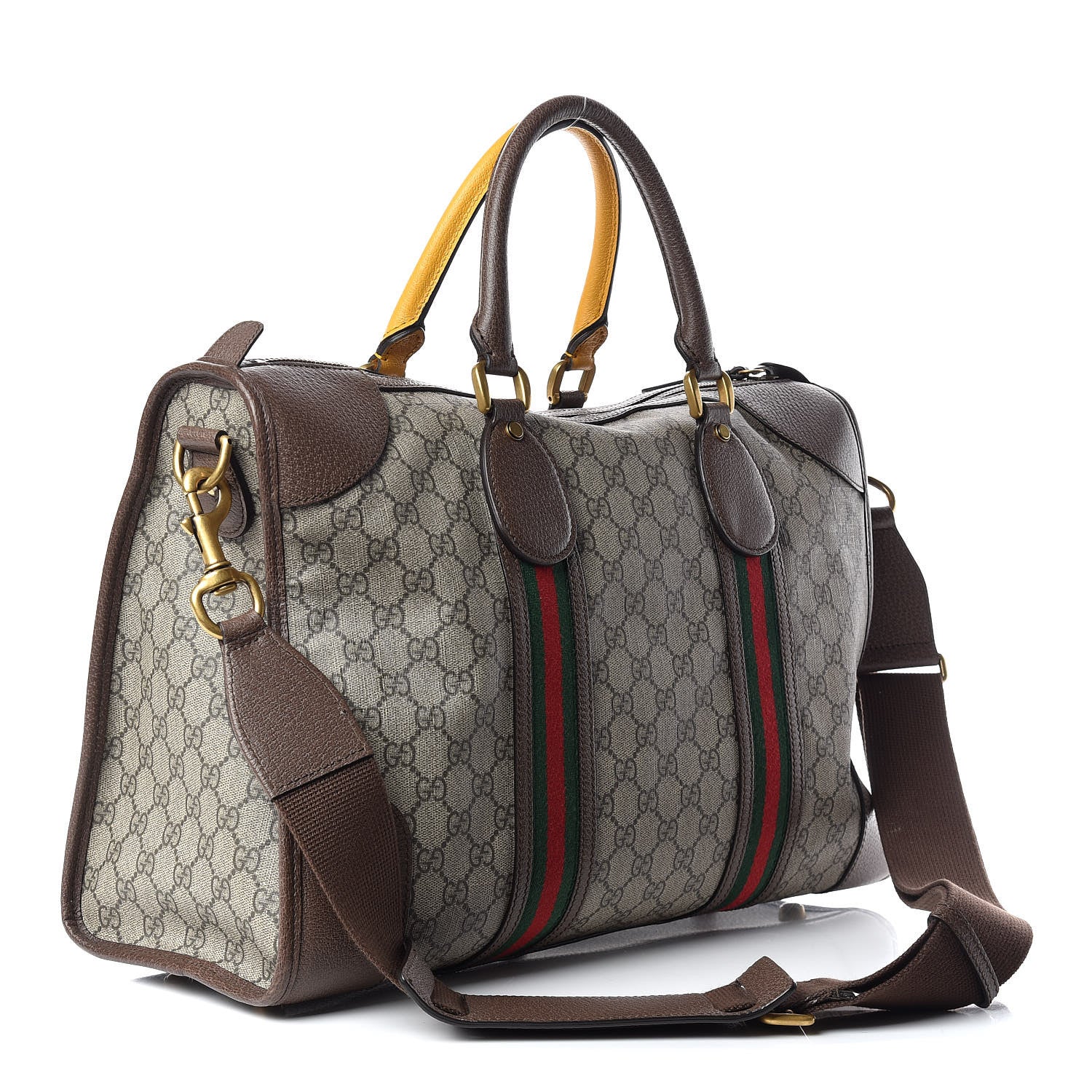 Gucci Soft GG Supreme Monogram Web Neo Vintage Duffle Bag Beige New Acero Crop 4 of 11