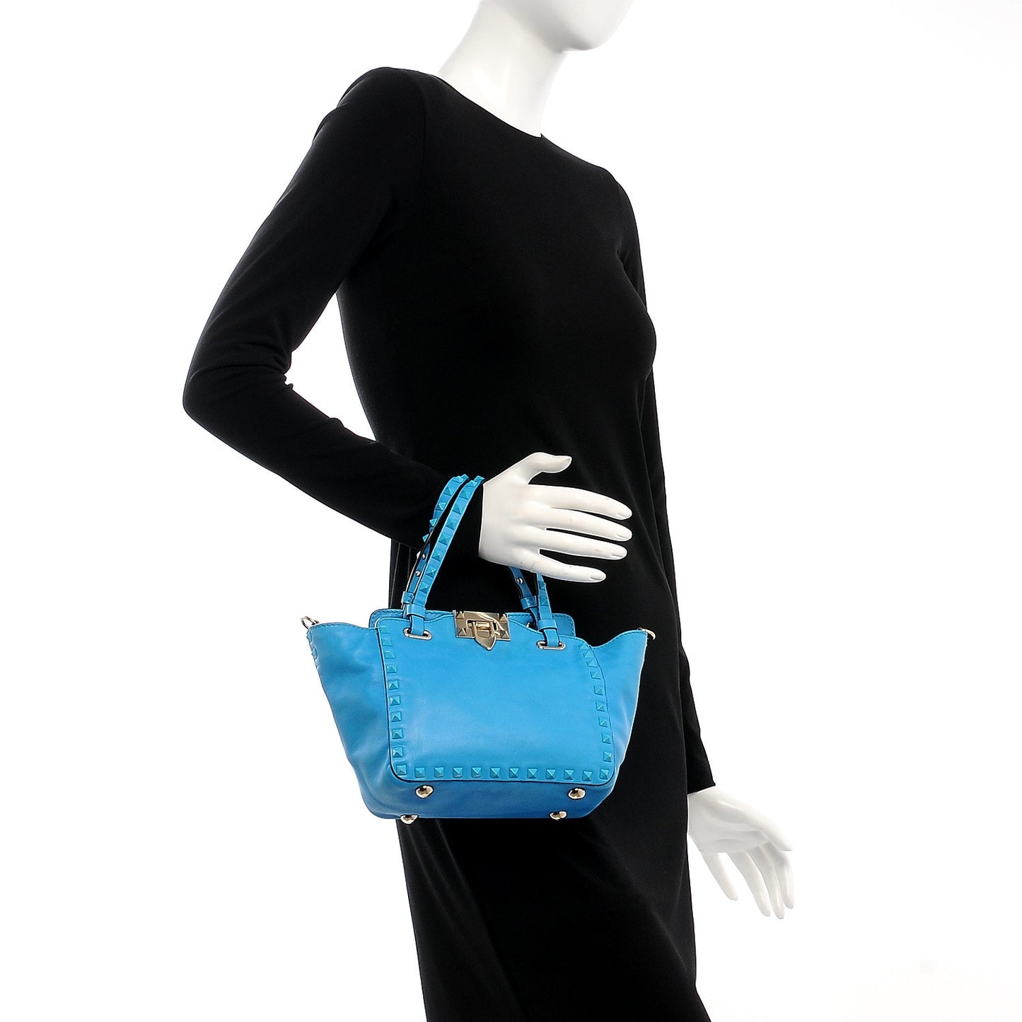 Vitello Monochrome Mini Rockstud Tote Parrot