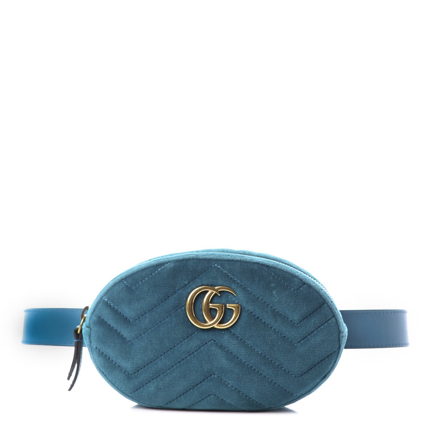 Velvet Matelasse GG Marmont Belt Bag 85 34 Pavone Cyan