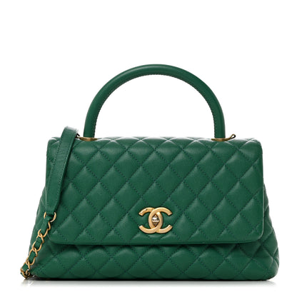 Chanel Caviar Quilted Small Coco Handle Flap Green 1 of 10