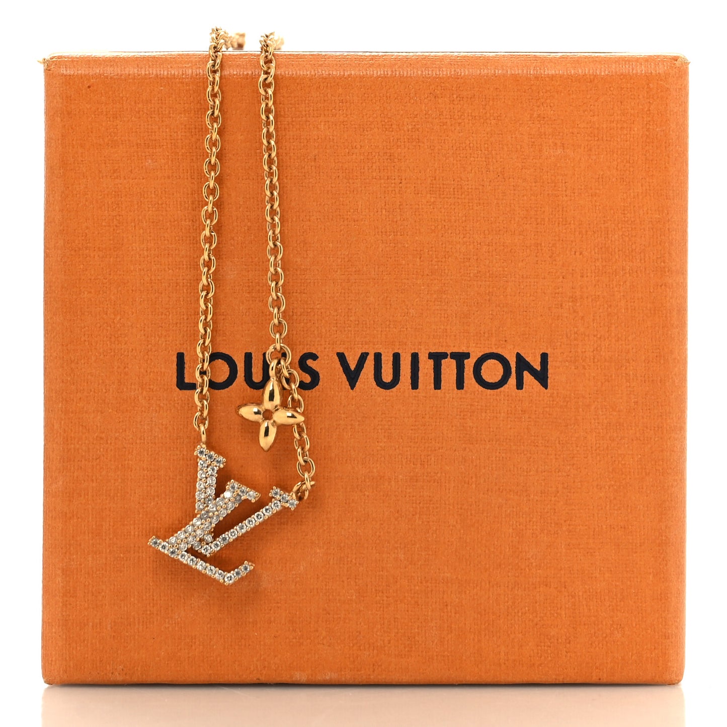 Metal Crystal LV Iconic Necklace Gold