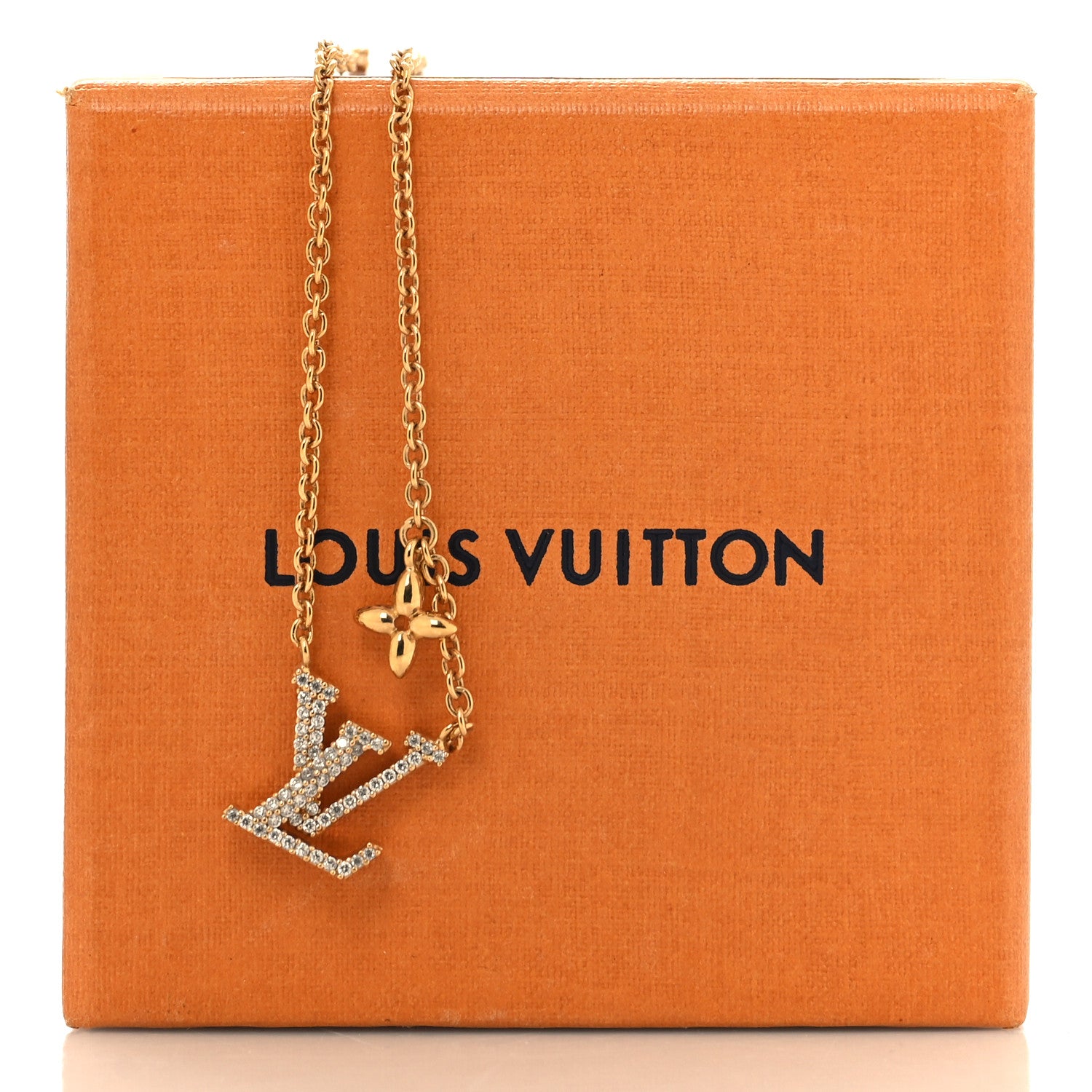 Louis Vuitton Metal Crystal LV Iconic Necklace Gold 7 of 7