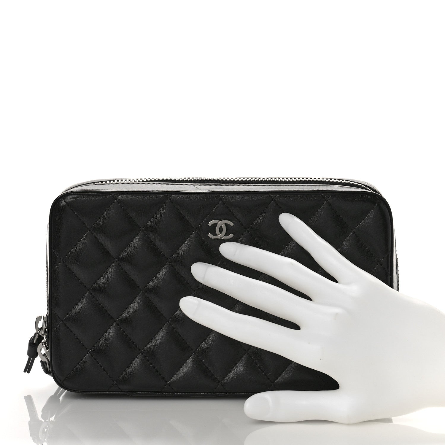 Chanel Lambskin Quilted Jewelry Case Black 2 of 8