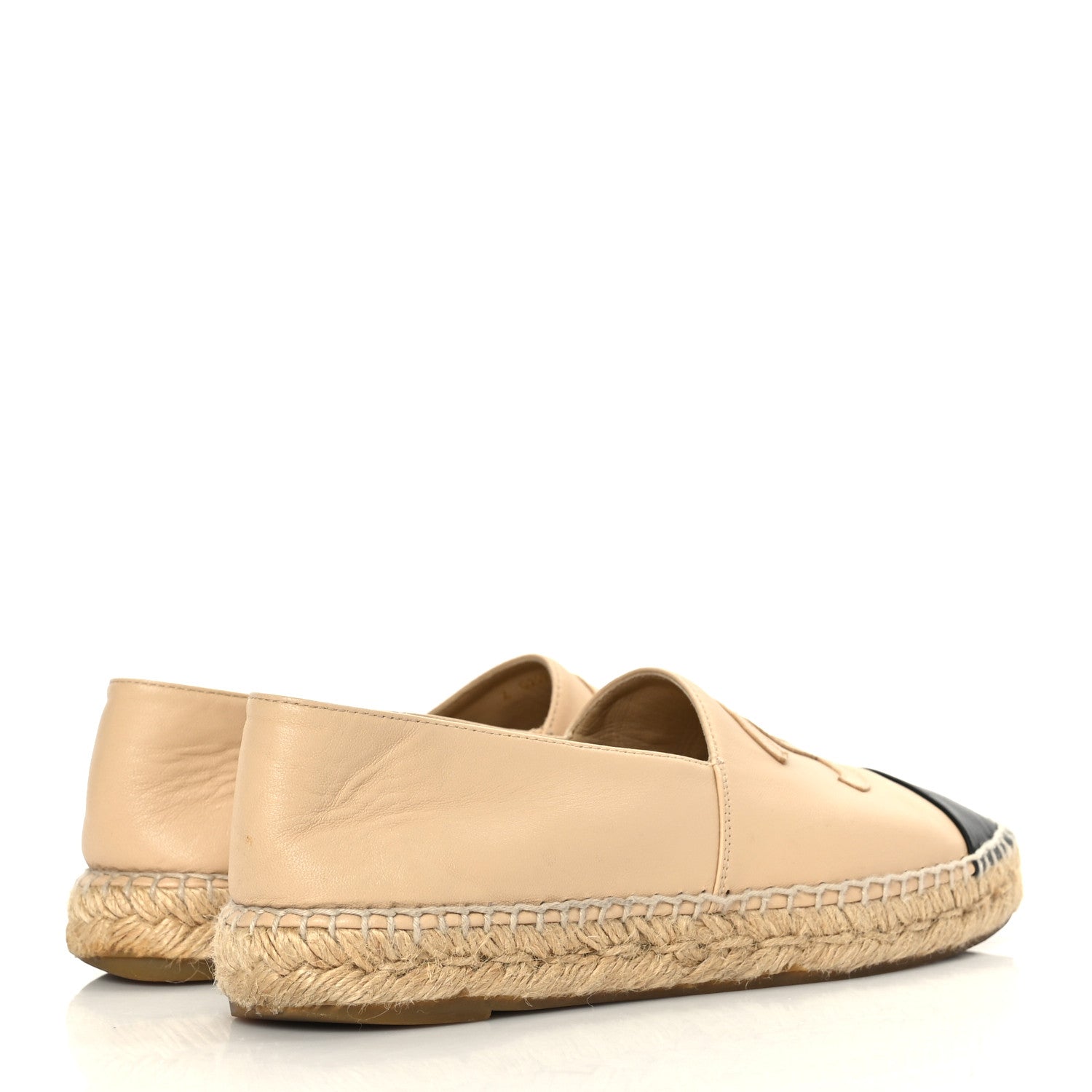 Chanel Lambskin CC Espadrilles 39 Beige Black 4 of 7