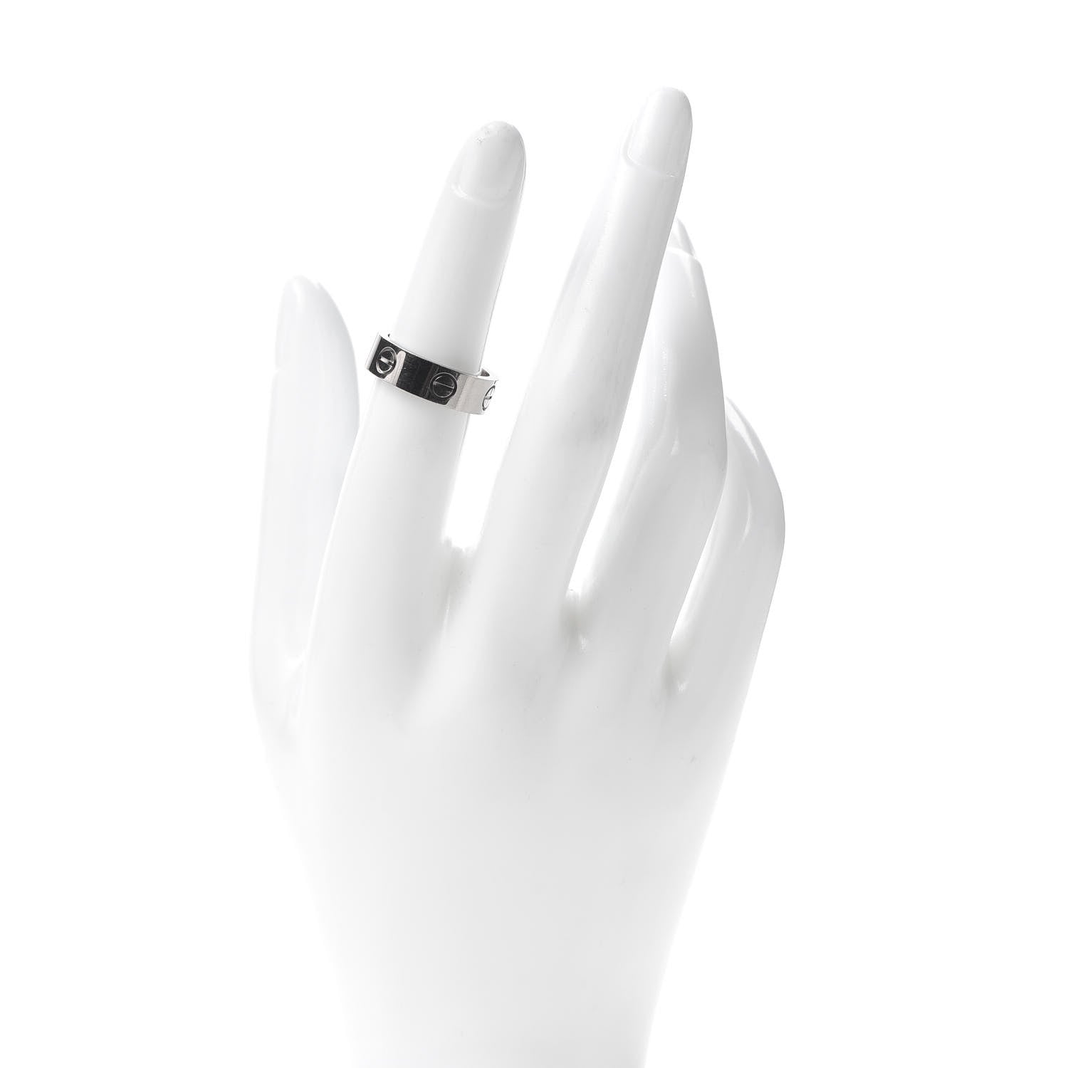 Cartier 18K White Gold 5.5mm LOVE Ring 51 5.75 2 of 4