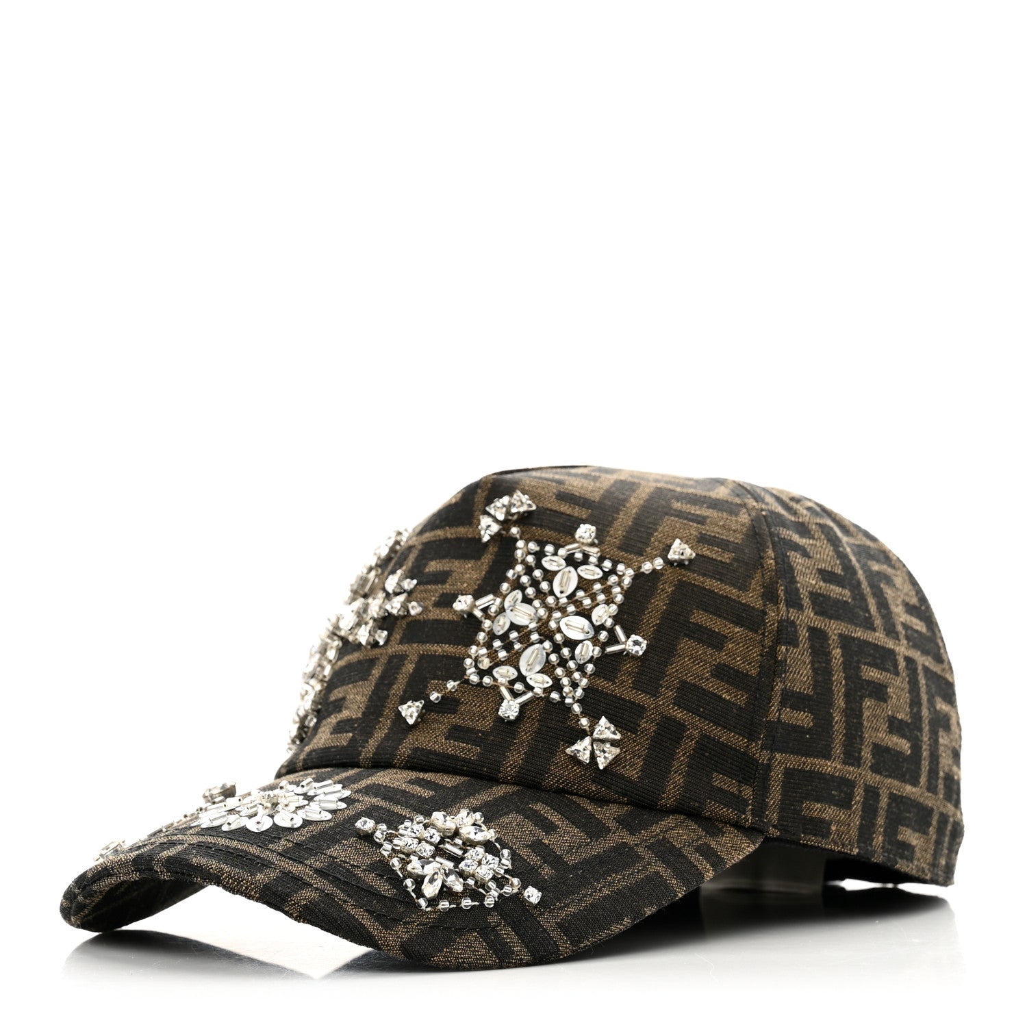 Fendi Canvas FF Crystal Baseball Hat 1 of 9